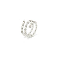 · Anello Modello a Giro in Oro Bianco con Perle Giappone e Diamanti ·