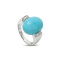 · Anello in Oro con Cabochon Turchese e Diamanti ·