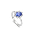 · Anello in Oro Bianco con Tanzanite e Diamanti ·