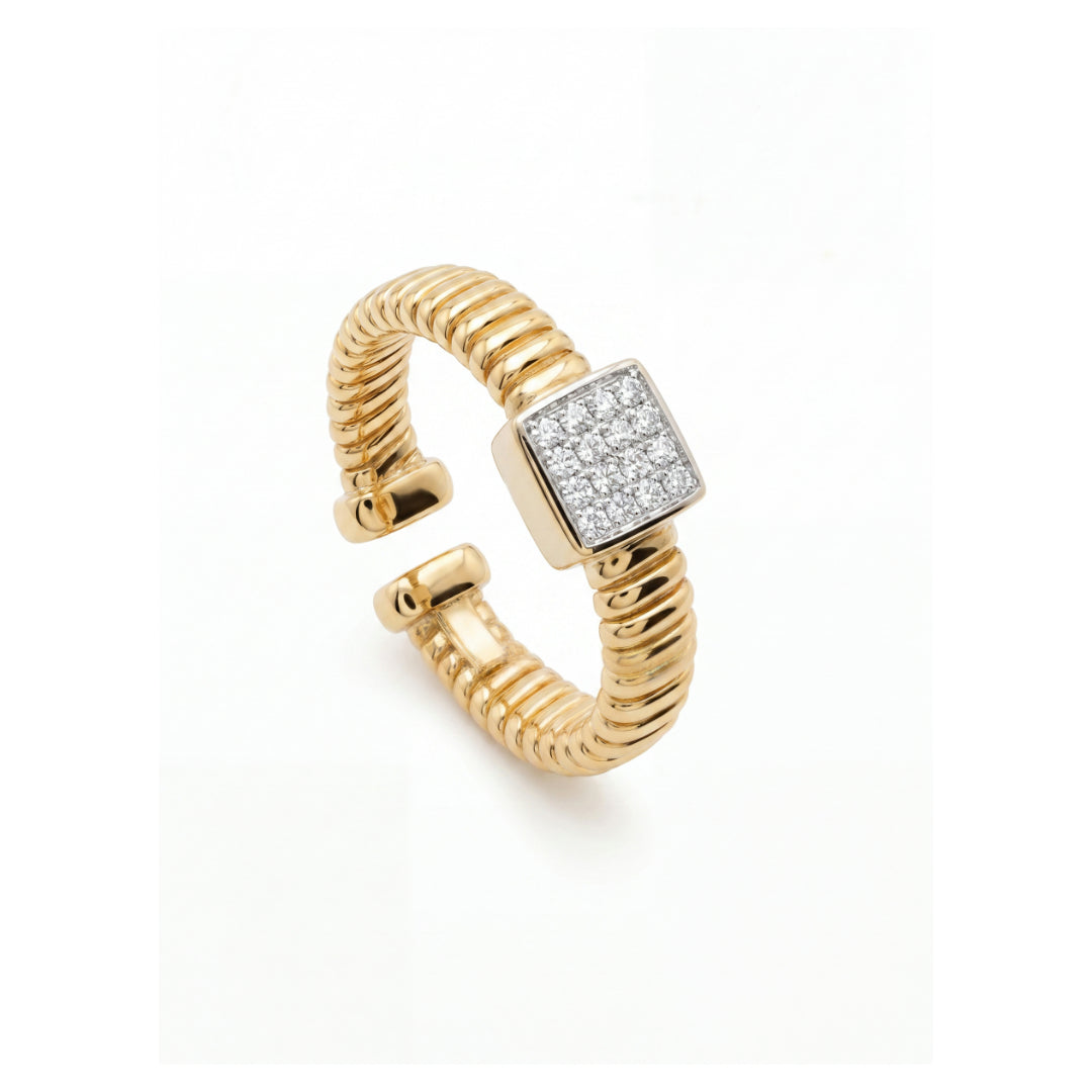 · Anello Tubogas in Oro e Diamanti ·