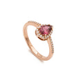 · Anello in Oro Rosa con Tormalina e Diamanti ·