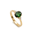 · Anello in Oro Giallo con Tormalina e Diamanti ·