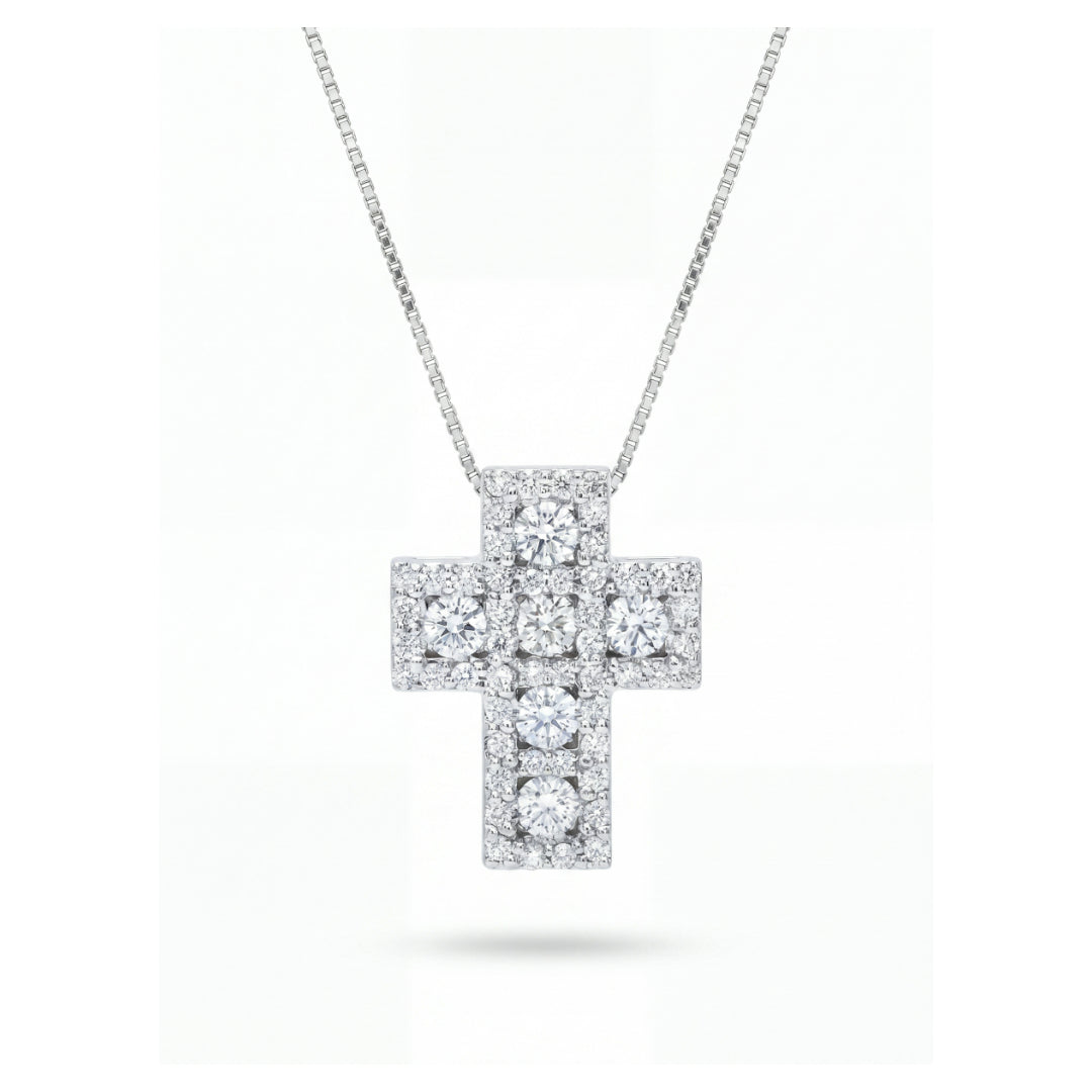 · Collana Croce in Oro e Diamanti ·