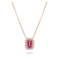 · Collana in Oro con Tormalina Rosa e Diamanti ·
