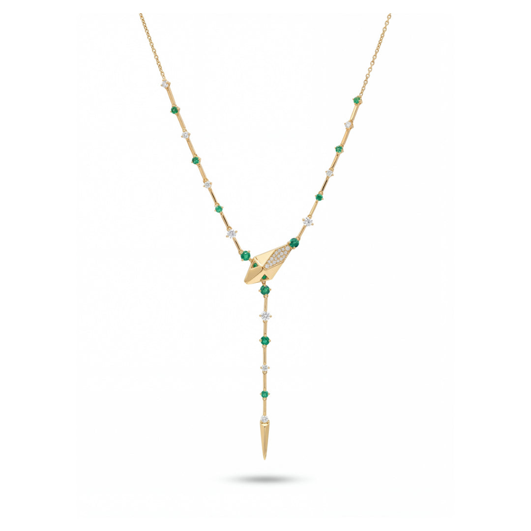 · Collana Serpente in Oro con Smeraldi e Diamanti ·