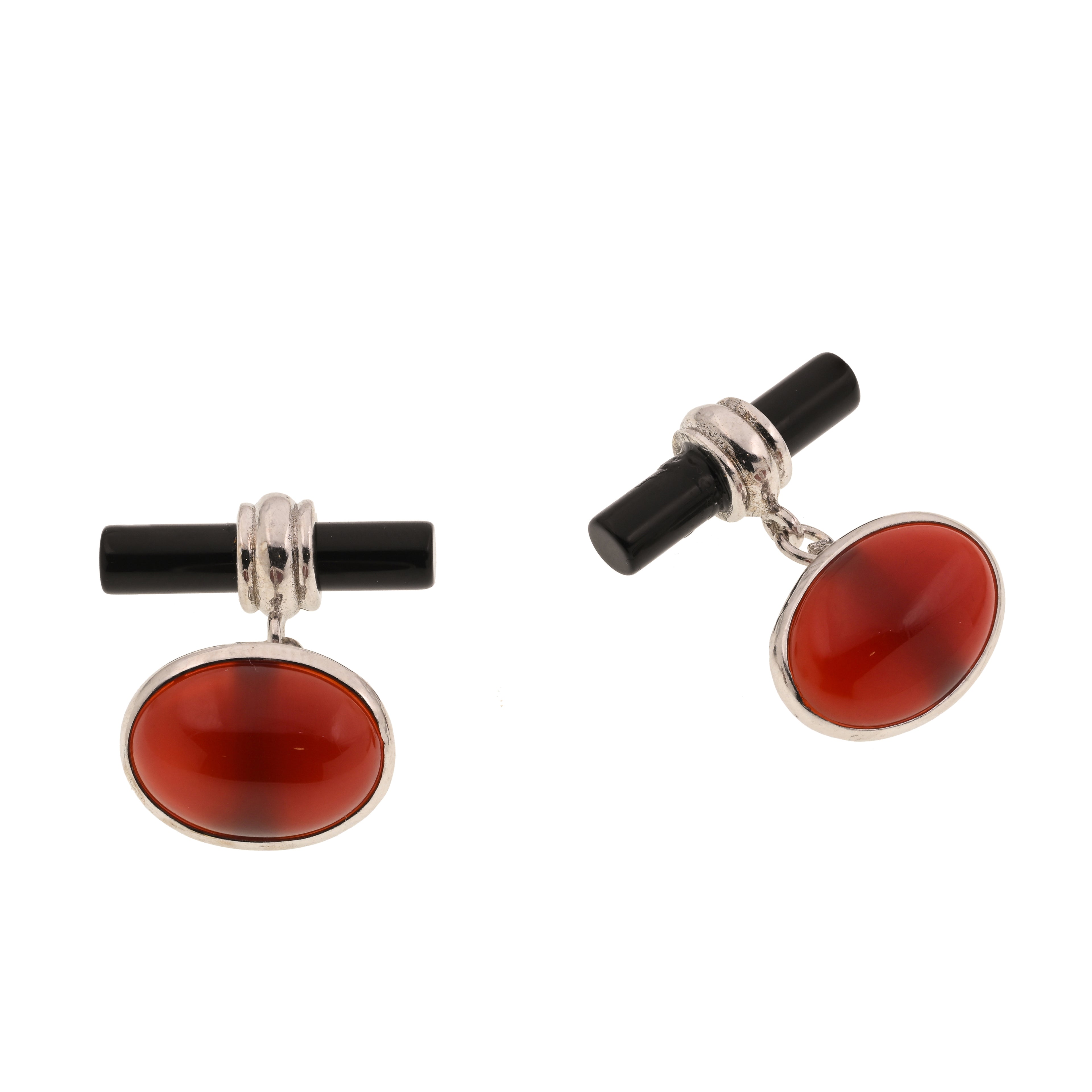 Gemelli in argento 925 con onice e corniola