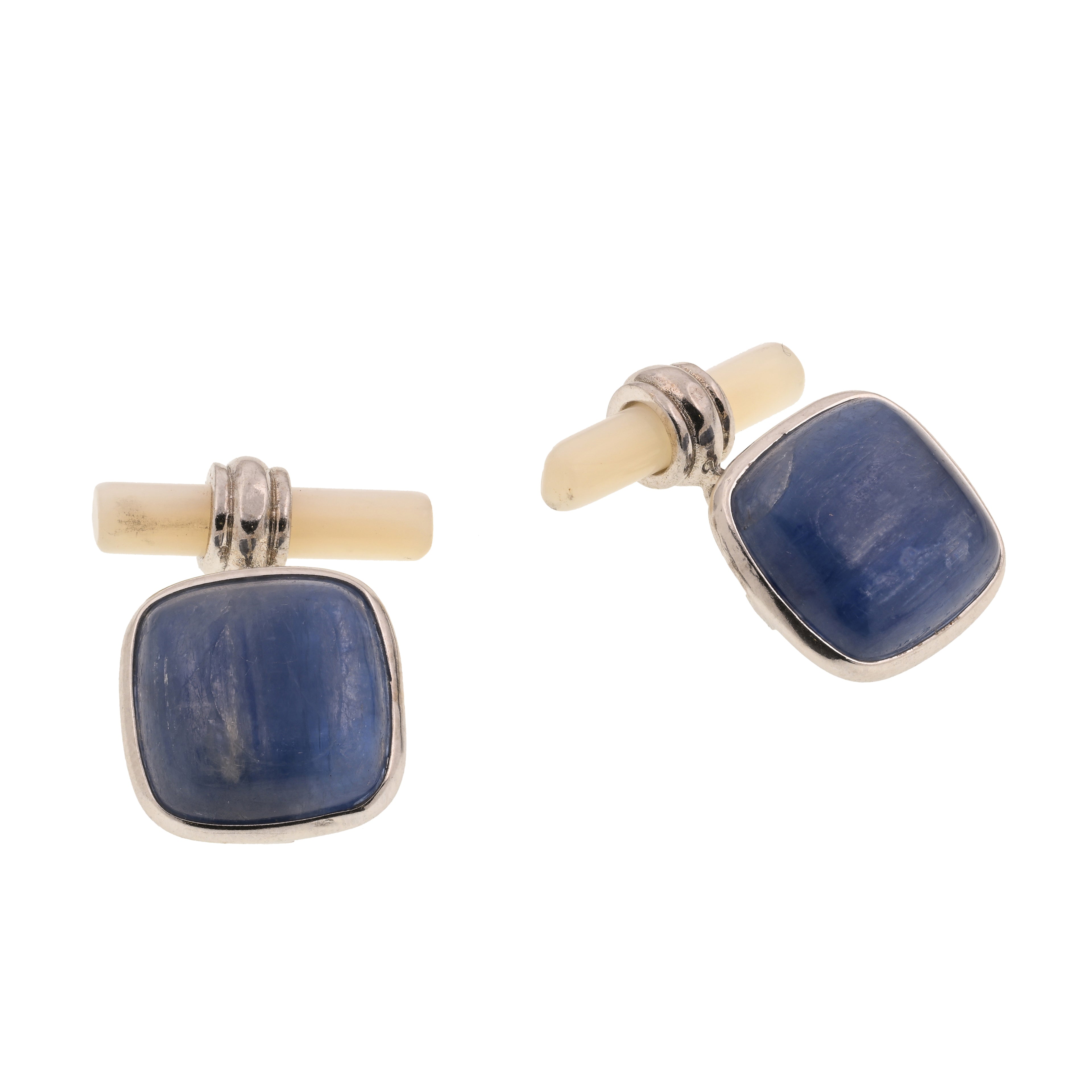 Gemelli in argento 925 con madreperla e moonstone