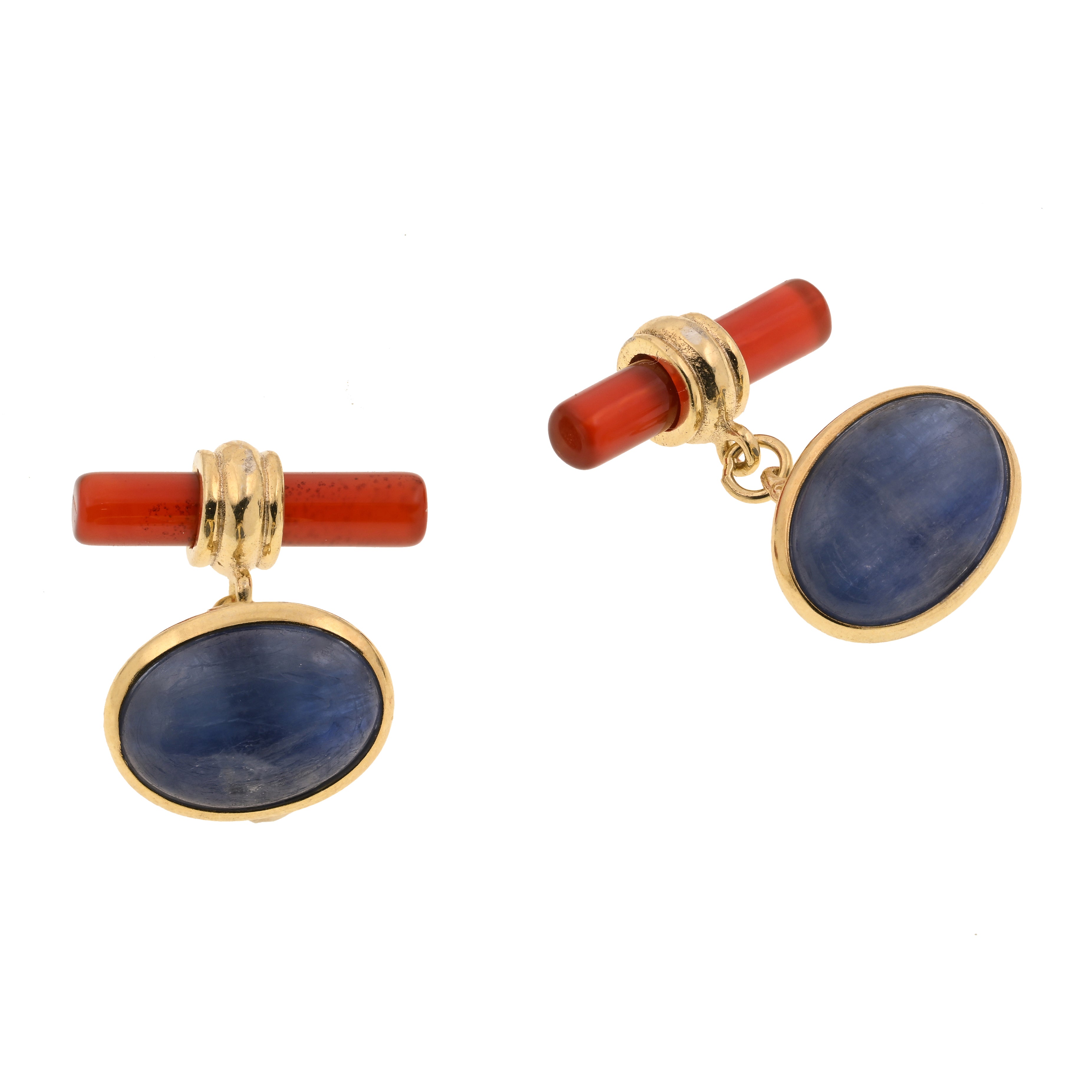 Gemelli in argento 925 con corniola e moonstone