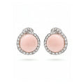 · Orecchini in Oro Bianco con Corallo Rosa e Diamanti ·