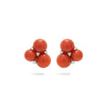 · Orecchini in Oro Bianco con Corallo Rosso e Diamanti ·