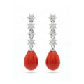 · Orecchini in Oro con Corallo Rosso e Diamanti ·