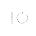· Orecchini a Cerchio in Oro Bianco con Perle Giapponesi e Diamanti ·