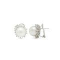· Orecchini in Oro Bianco con Perle Australiane e Diamanti ·