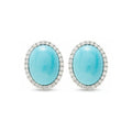 · Orecchini in Oro con Cabochon di Turchese e Diamanti ·