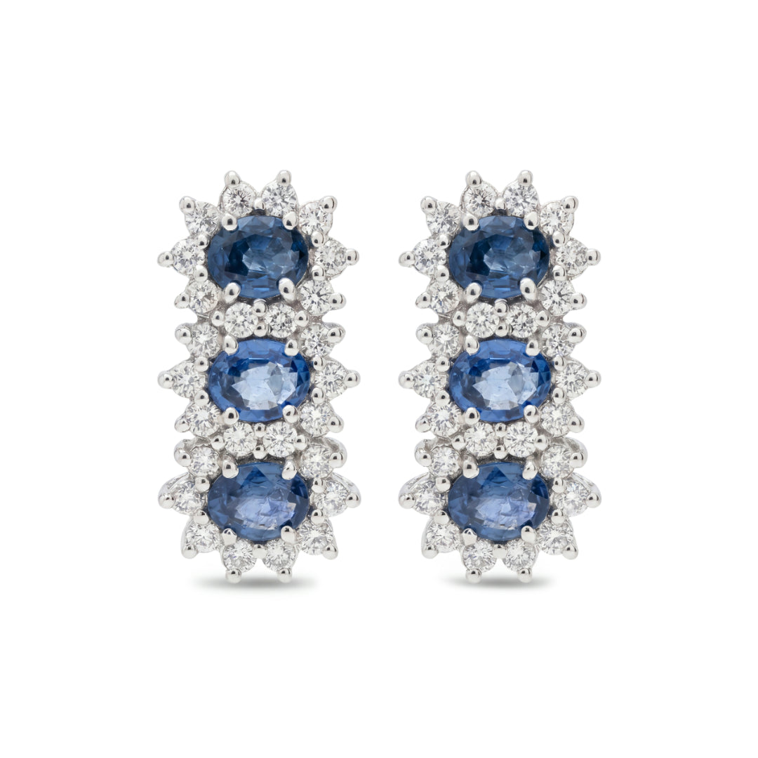 · Orecchini in Oro con Zaffiri e Diamanti ·