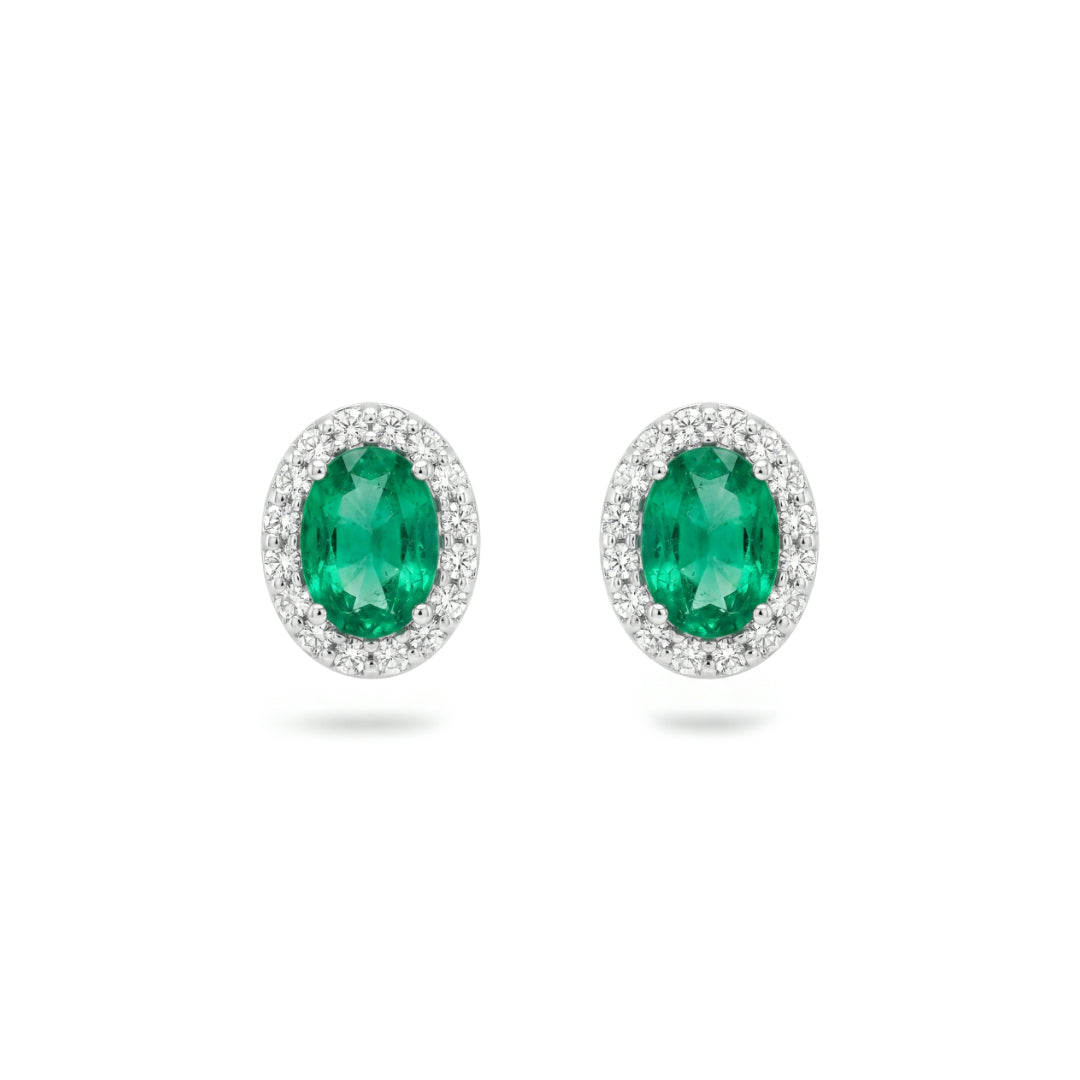 · Orecchini in Oro con Smeraldi e Diamanti ·