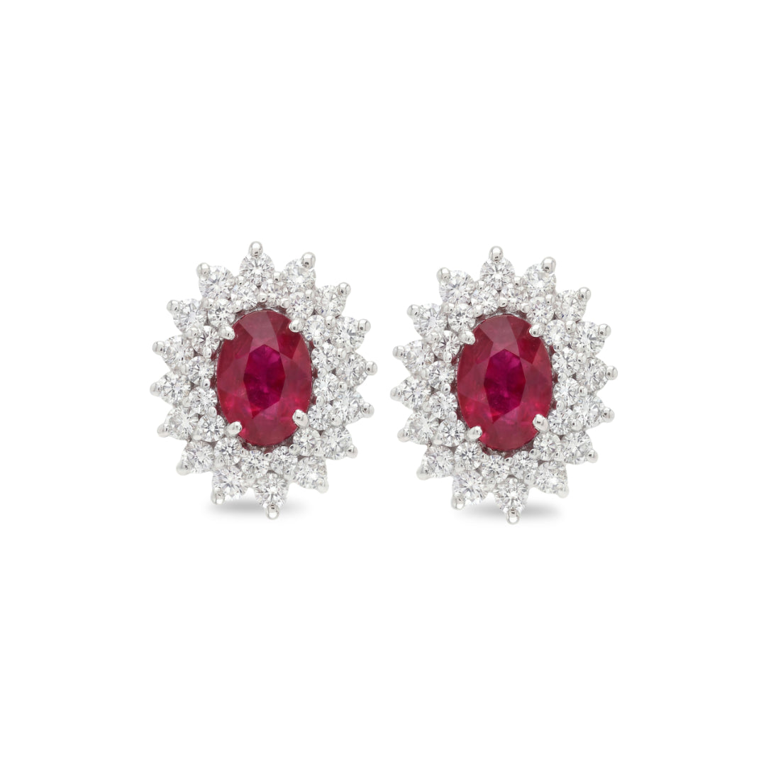 · Orecchini in Oro con Rubini e Diamanti ·