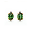 · Orecchini in Oro con Tormalina Verde e Diamanti ·