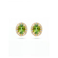 · Orecchini in Oro con Tormalina Verde e Diamanti ·