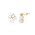 · Orecchini in Oro Giallo con Perle Giapponesi e Diamanti ·