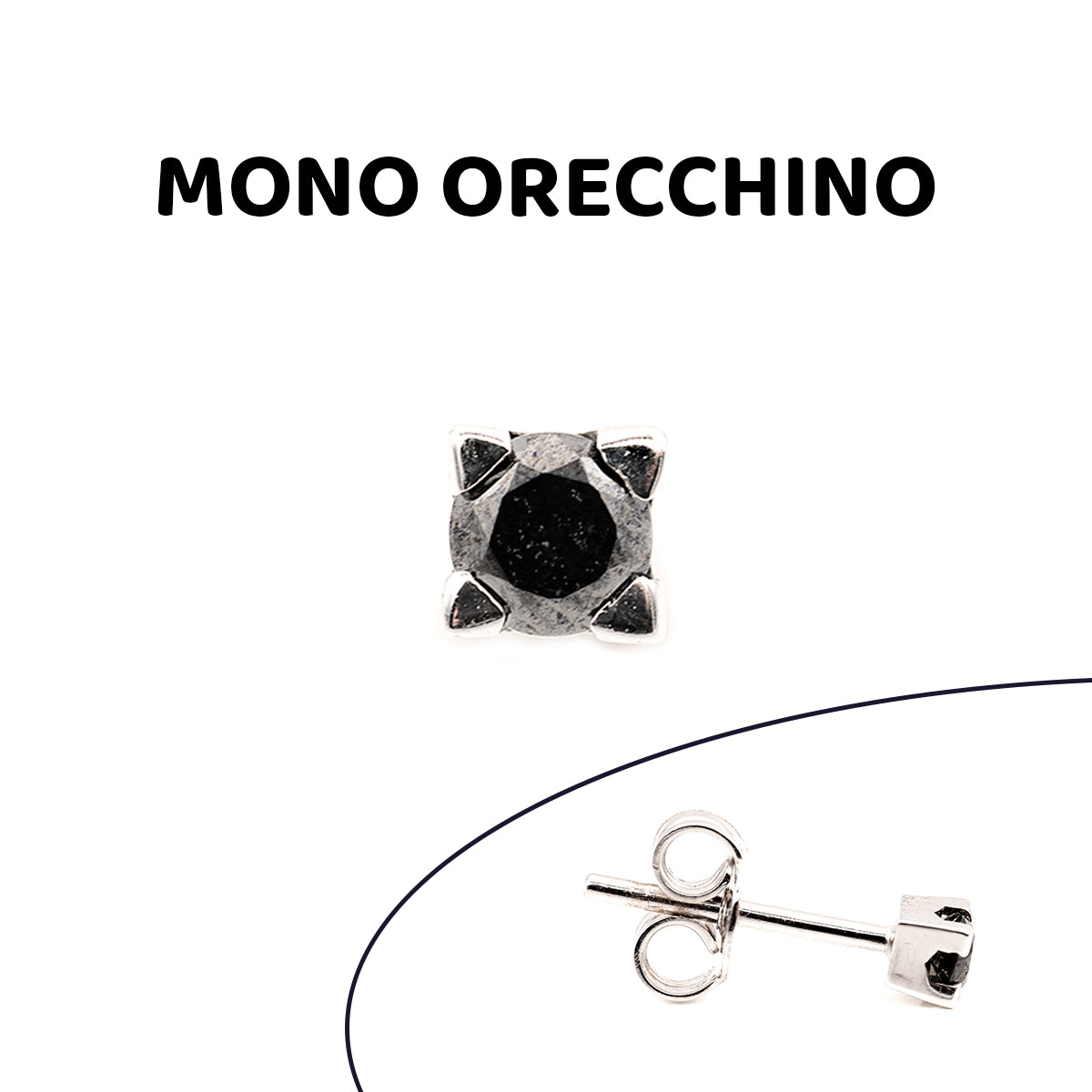 Mono orecchino punto luce Black